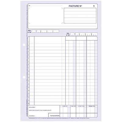 Facturier - Carnet de Factures Elve Format A5 210 x 140 mm 50 pages - Factures-1