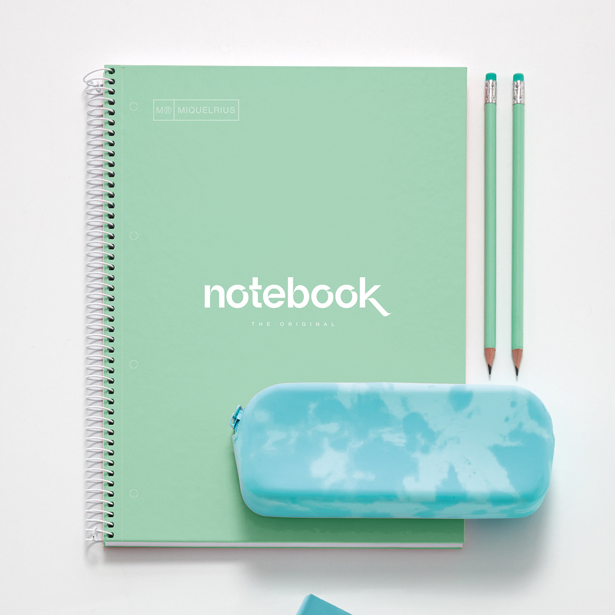 Bloc note Notebook A4 Emotion 80F Quadrillé 5x5 90g - Menthe - Cahiers et blocs notes-2