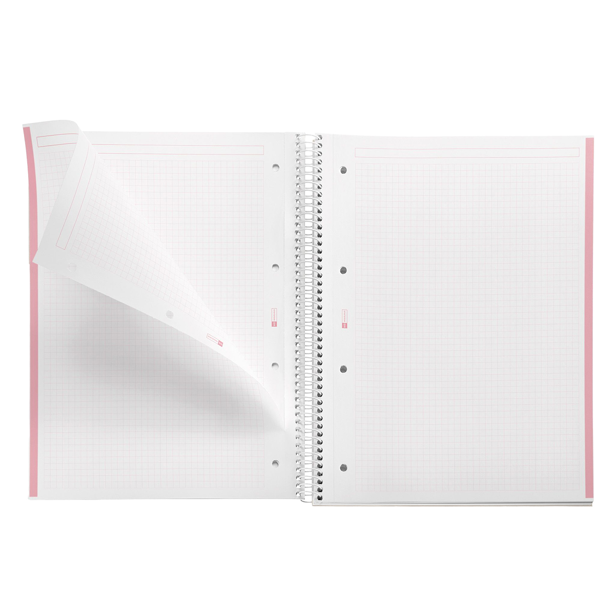 Bloc note Notebook A4 Emotion 80F Quadrillé 5x5 Couverture Polypro - Corail - Cahiers et blocs notes-1