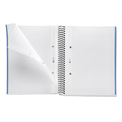 Cahier à spirale Miquelrius 5/5 - A5 - Bleu - L 14,8 x H 21 cm - Cahiers et blocs notes-2