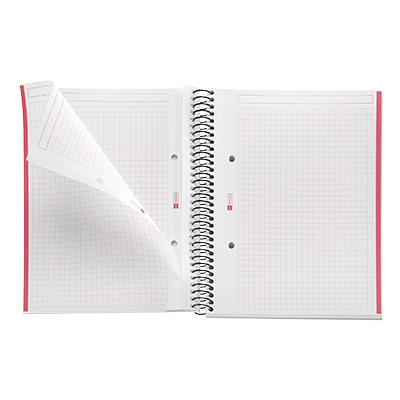 Cahier à spirale Miquelrius 5/5 - A5 - Rouge - 14,8 x 21 cm - Cahiers et blocs notes-1