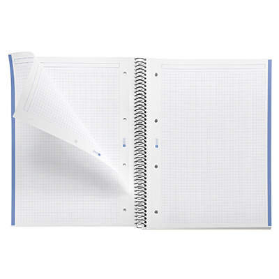 Cahier à spirale Miquelrius 5/5 - A4 - Bleu - L 21 x H 29,7 cm - Cahiers et blocs notes-1