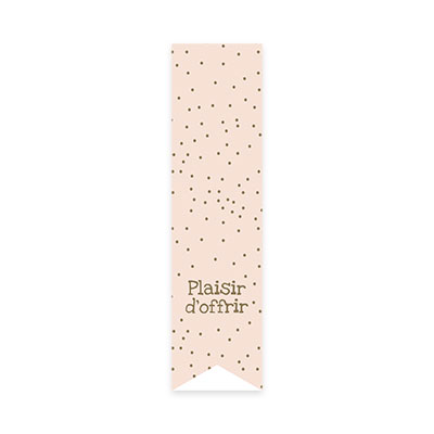 Étiquettes cadeaux adhésives ferme sac Plaisir d’Offrir pois rose/or 35 x 135 mm – Paquet de 200 - Étiquettes cadeaux ferme sac