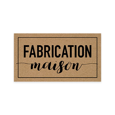 Étiquettes cadeaux adhésives rectangulaires Fabrication maison brun/noir 45 x 25 mm – Paquet de 500 - Étiquettes cadeaux adhésives