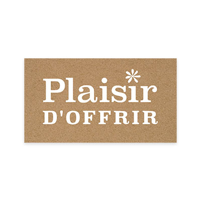 Étiquettes cadeaux adhésives rectangulaires Plaisir d'offrir brun/blanc 45 x 25 mm – Paquet de 500 - Étiquettes cadeaux adhésives
