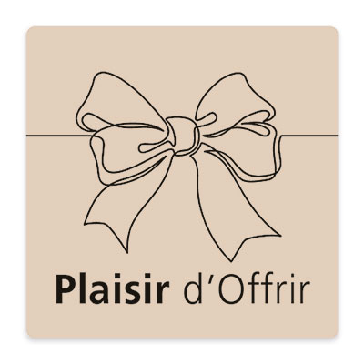 Étiquettes cadeaux adhésives carrées Plaisir d’Offrir nœud beige/noir 35 x 35 mm – Paquet de 500 - Étiquettes cadeaux adhésives