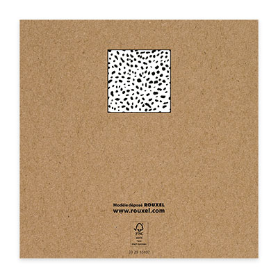 Bon cadeau pois noir/blanc/brun 12x12cm + enveloppe adh. - Bons cadeaux-2
