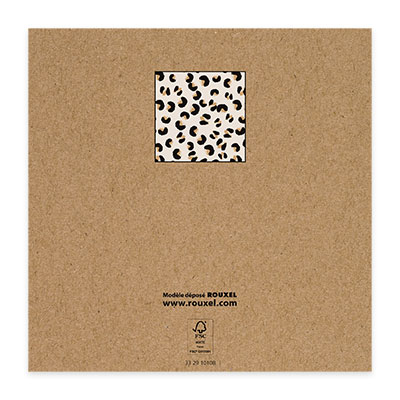 Bon cadeau graphique léopard noir & camel 12x12cm avec enveloppe – paquet de 12 - Bons cadeaux-2
