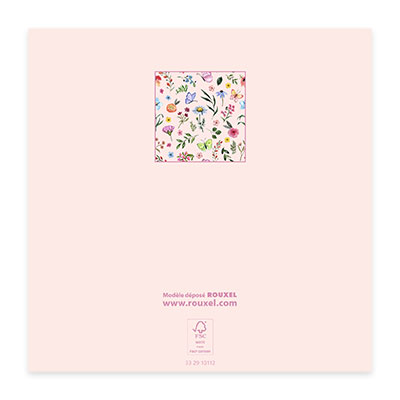 Bon cadeau fleuri rose 12x12cm + enveloppe adh. - Bons cadeaux-2