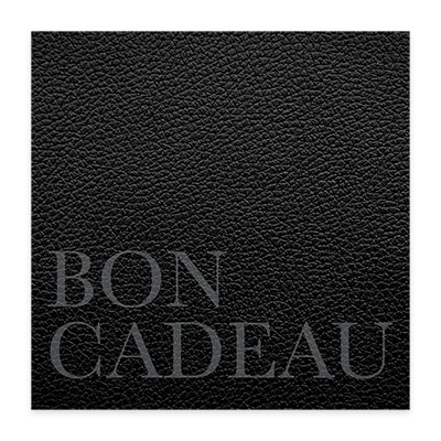 Bon cadeau cuir noir 12x12cm + enveloppe adh. - Bons cadeaux