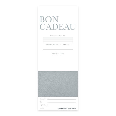 Bon cadeau cuir noir 12x12cm + enveloppe adh. - Bons cadeaux-1