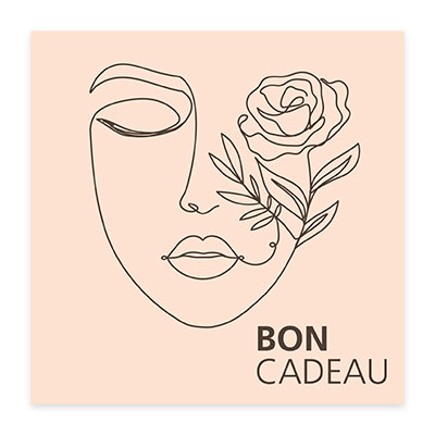 Bon cadeau visage line art & rose 12x12cm avec enveloppe – paquet de 12 - Bons cadeaux