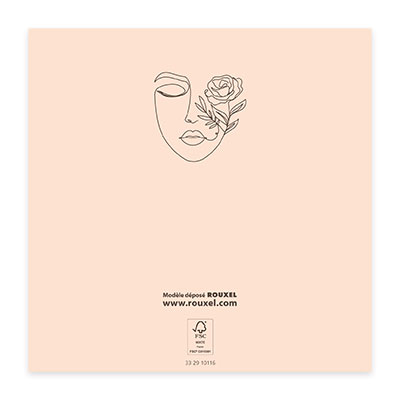 Bon cadeau visage line art & rose 12x12cm avec enveloppe – paquet de 12 - Bons cadeaux-2