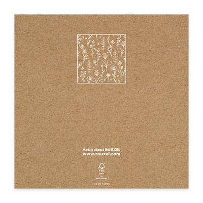 Bon cadeau fleuri brun/blanc 12x12cm + enveloppe adh. - Bons cadeaux-2