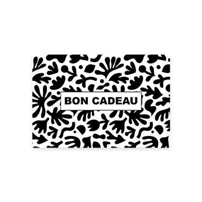 Bon cadeau fleurs et feuillages noir et blanc 17x11,5 cm avec enveloppe – Paquet de 25 - Bons cadeaux