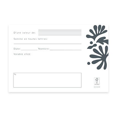 Bon cadeau rect. noir/blanc 17x11,5cm + enveloppe kraft - Bons cadeaux-1