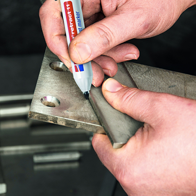 Marqueur permanent noir Edding E-11 rétractable pointe ogive 1,5-3 mm, bouton-poussoir - Marqueurs-2