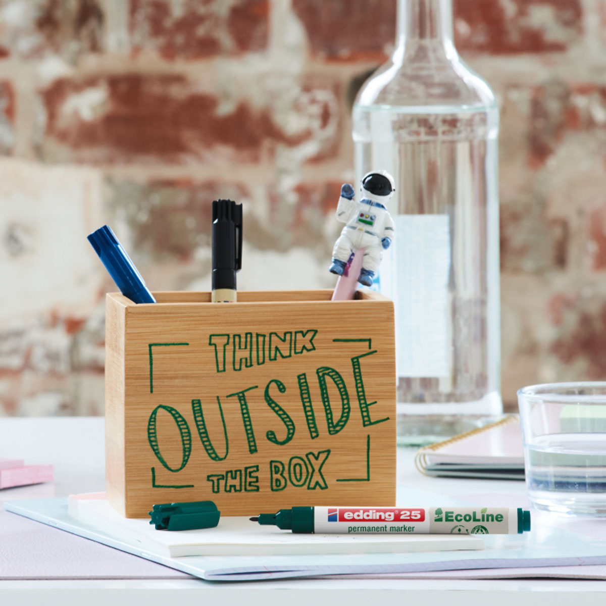 Marqueurs permanents noir Edding E-25 EcoLine – Pointe fine 1 mm - Paquet de 10 - Marqueurs-6