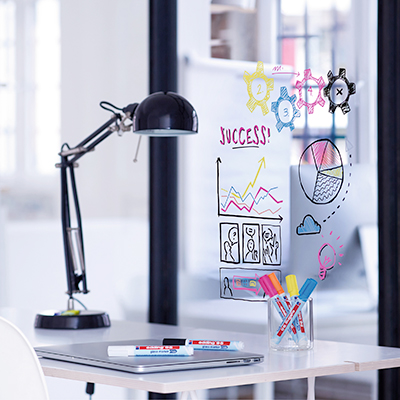 4 Marqueurs pour verre Edding 95 assortis foncés – Noir, bleu clair, rose, orange - Marqueurs-3