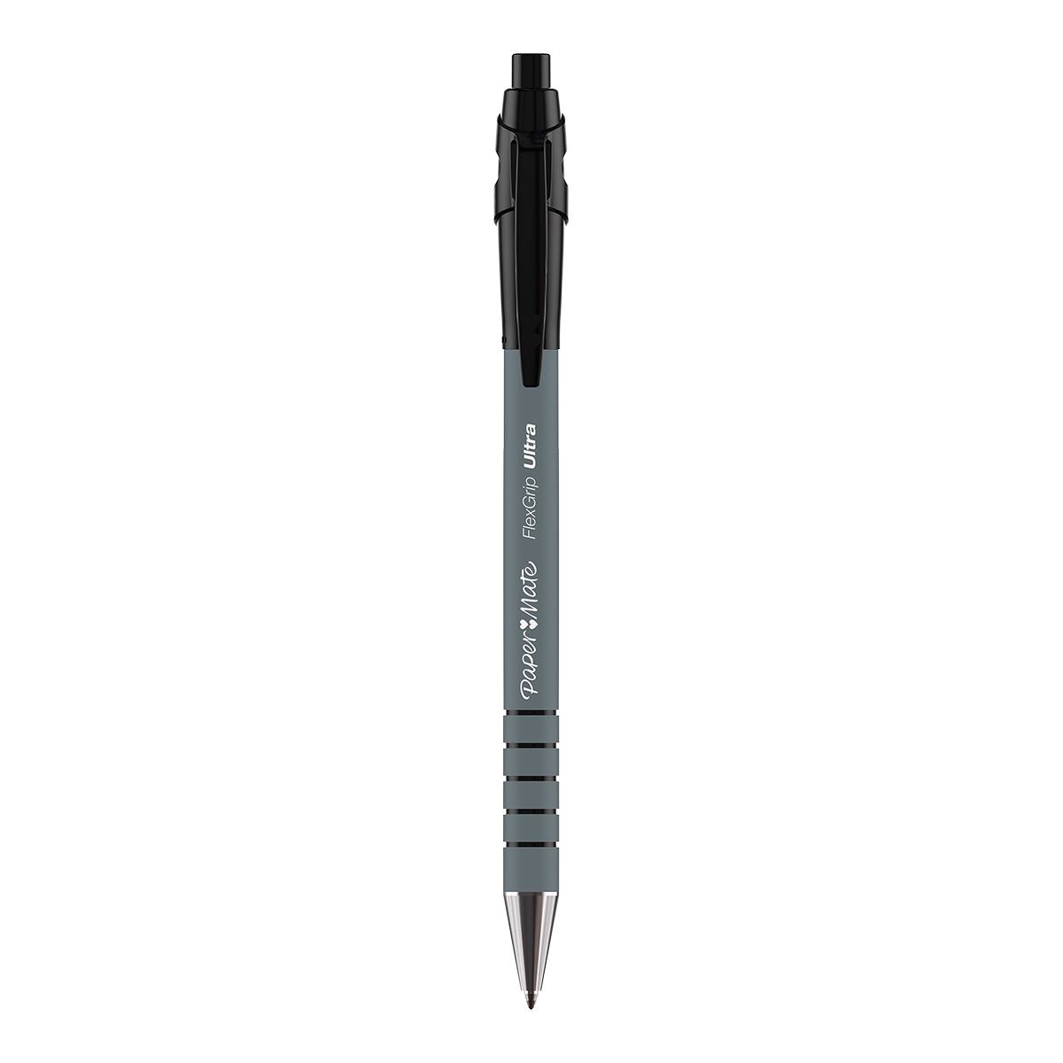 Stylo bille Papermate Flexgrip Ultra noir rétractable pointe moyenne 1 mm - Pack de 12 - Stylos billes-1
