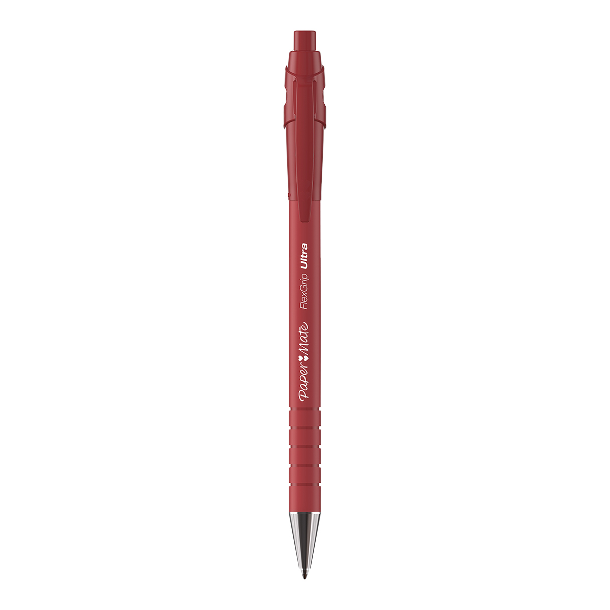 Stylo bille Papermate Flexgrip Ultra Rouge rétractable pointe moyenne 1 mm - Pack de 12 - Stylos billes-1