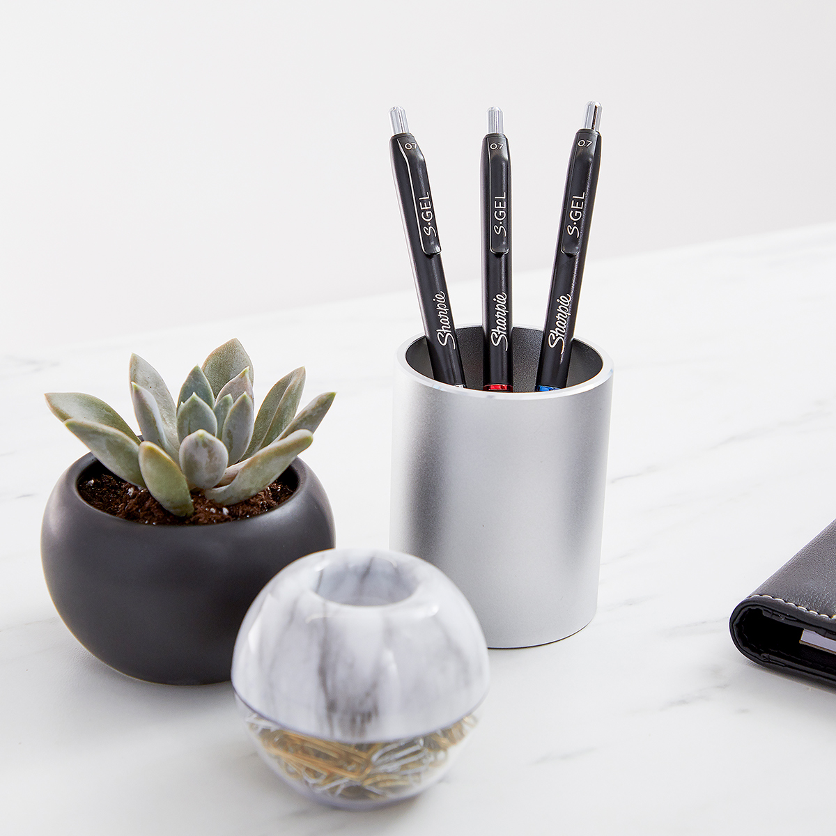 Stylo gel noir Sharpie S-Gel pointe moyenne 0,7 mm retractable - Pack de 12 - Stylos billes-5