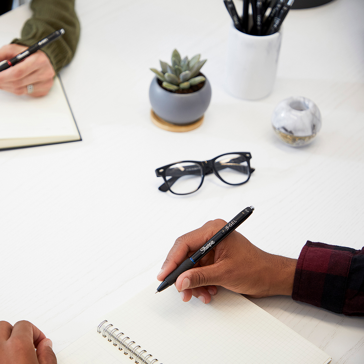 Stylo gel bleu Sharpie S-Gel pointe moyenne 0,7 mm retractable - Pack de 12 - Stylos billes-4