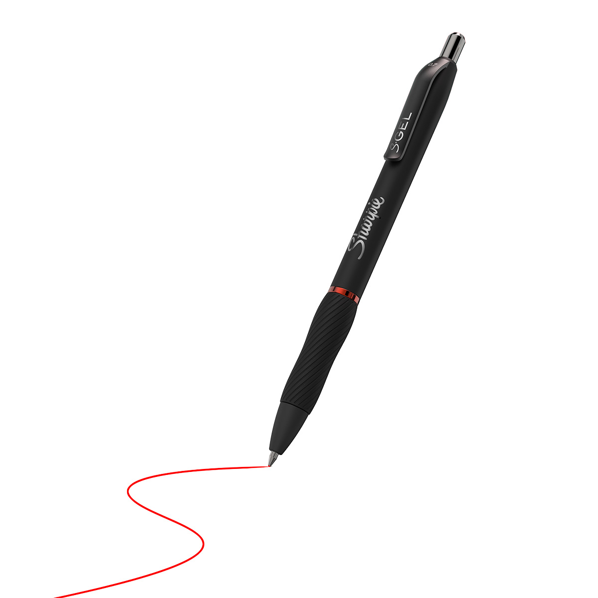 Stylo gel rouge Sharpie S-Gel pointe moyenne 0,7 mm retractable - Pack de 12 - Stylos billes