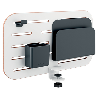 Petit organiseur de bureau Leitz Ergo blanc, 42×25 cm, kit 3 accessoires inclus - Mobilier coworking