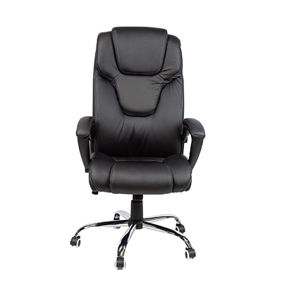 Fauteuil de bureau CHICAGO basculant centré, haut dossier, appui-tête, base métal chromé - Sièges de bureaux-1