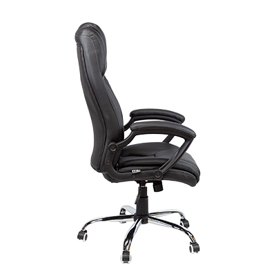 Fauteuil de bureau CHICAGO basculant centré, haut dossier, appui-tête, base métal chromé - Sièges de bureaux-3