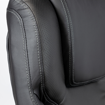 Fauteuil de bureau CHICAGO basculant centré, haut dossier, appui-tête, base métal chromé - Sièges de bureaux-6