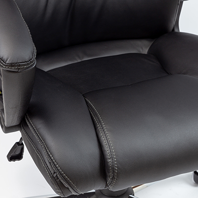 Fauteuil de bureau CHICAGO basculant centré, haut dossier, appui-tête, base métal chromé - Sièges de bureaux-7