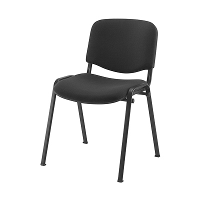 Chaise de réunion visiteur empilable IBIZA tissu noir - Siège professionnel - Fauteuils et poufs