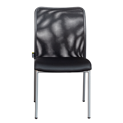 Chaise visiteur empilable Cancun – Assise nid d'abeille, dossier résille - Noir - Chaises d'intérieur-3