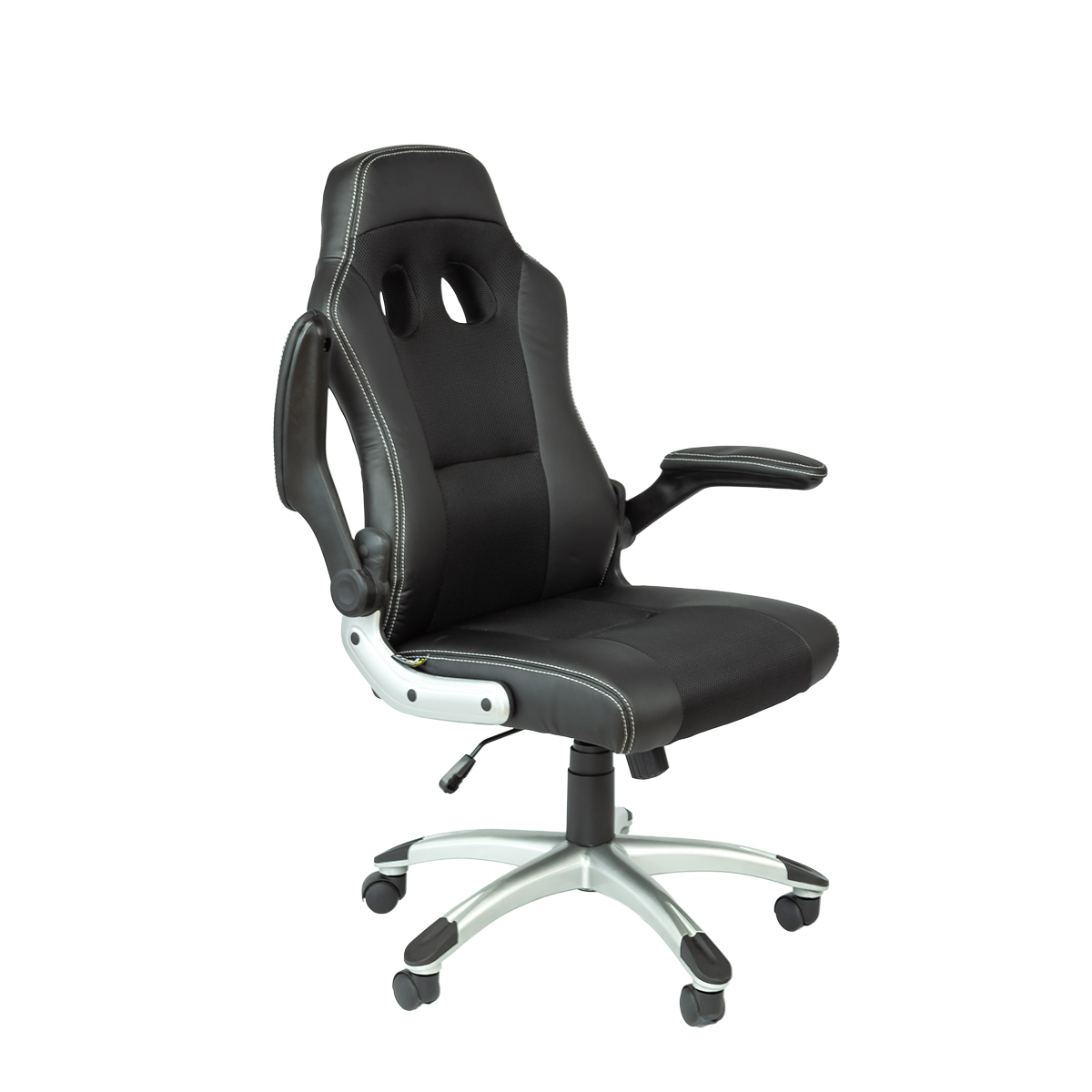 Fauteuil de bureau baquet Montecarlo type racing – Chaise gaming professionnelle - Noir - Sièges de bureaux-4