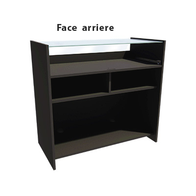 Comptoir vitrine noir 3 tablettes + 1 séparation 109,5 x 53 x H 102,5 cm - Comptoirs Boutique-1