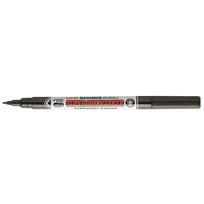 Marqueur permanent Uni-Ball Super Ink Marker pointe fine 0,9 mm toutes surfaces – Noir - Marqueurs