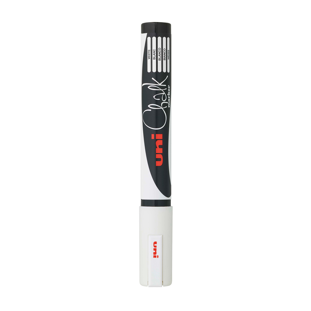 Feutre craie blanc Chalk Marker Uni Ball pointe conique fine effaçable - Marqueur craie – Lot de 4 - Marqueurs