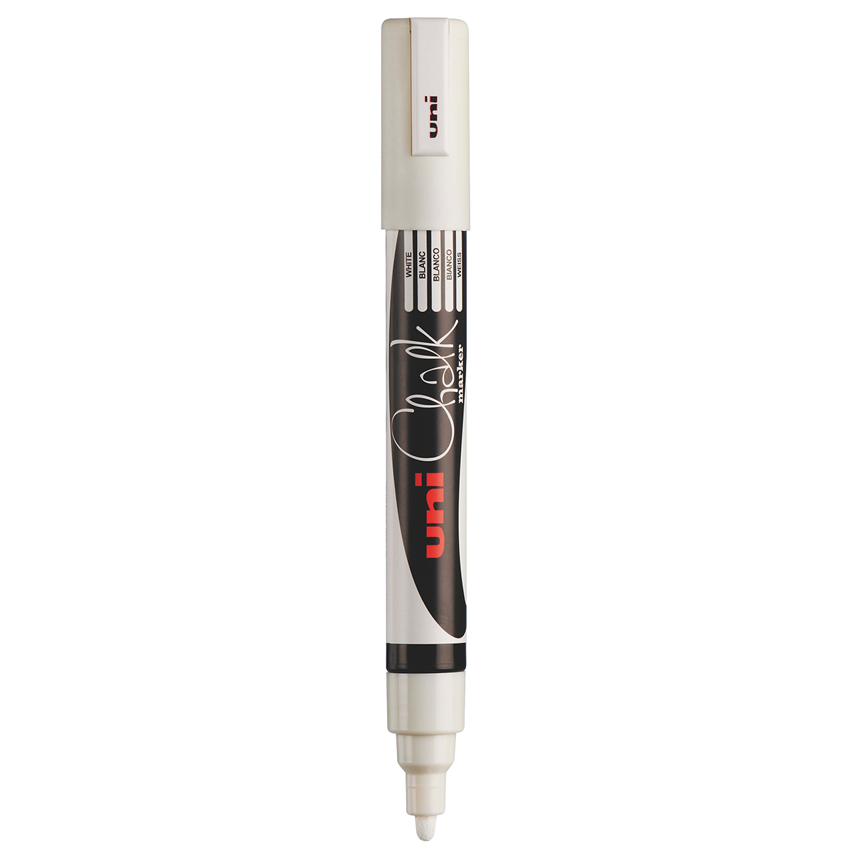 Feutre craie blanc Chalk Marker Uni Ball pointe conique fine effaçable - Marqueur craie – Lot de 4 - Marqueurs-2