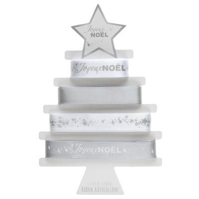 Ruban Joyeux Noël étoilé autocollant - Étiquettes cadeaux Noël
