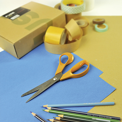 Ciseaux universels Fiskars Classic pour droitier 21cm manche orange - Ciseaux-3