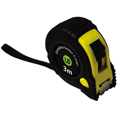 Mètre ruban 3 mètres bi-matière Wonday noir/jaune - Règles et traces lettres-1