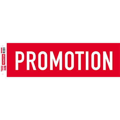 Affiche Promotion rouge / blanc 84 x 25 cm 170g/m² - Affiches Soldes