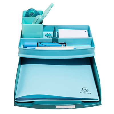 Corbeille à courrier Combo Styli Skandi bleu pacifique - Format A4+ - 500 feuilles - Corbeilles à courrier et revues-4
