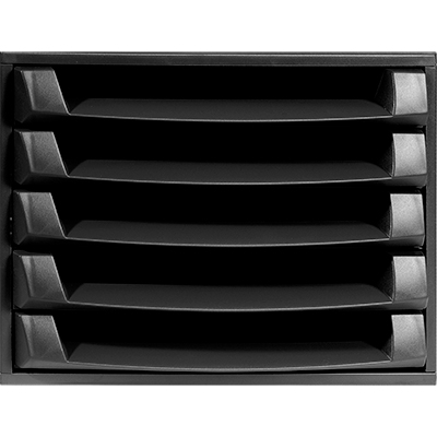 Bloc de classement 5 tiroirs Eco Black noir 38,7 × 28,4 × 21,8 cm - Blocs de classement-1