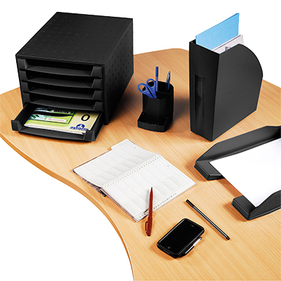 Bloc de classement 5 tiroirs Eco Black noir 38,7 × 28,4 × 21,8 cm - Blocs de classement-3