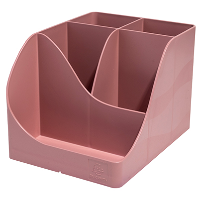 Pot à crayons Pen-Wave Skandi vieux rose 16 × 12 × 11 cm - 5 compartiements - Pots à crayons