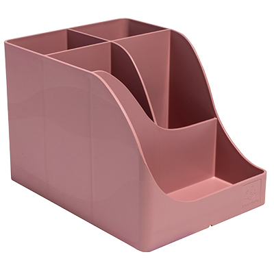 Pot à crayons Pen-Wave Skandi vieux rose 16 × 12 × 11 cm - 5 compartiements - Pots à crayons-1