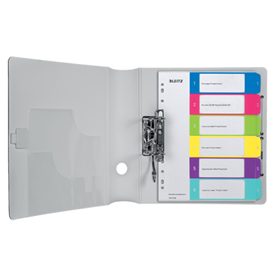 Intercalaires imprimables A4 maxi 6 touches multicolores polypropylène - WOW Leitz - Intercalaires et Trieurs-1